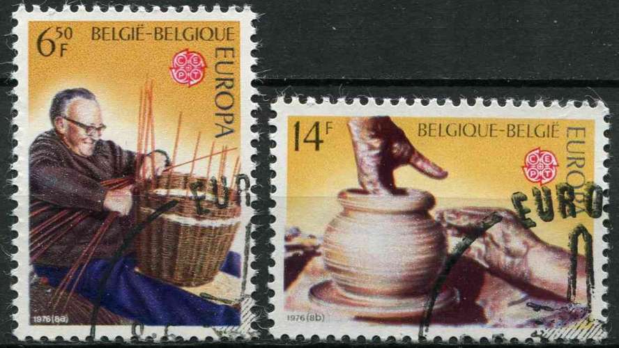 BELGIQUE 1976 OBLITERE N° 1800 1801 europa