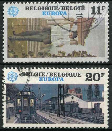 BELGIQUE 1983 OBLITERE N° 2091 2092 europa