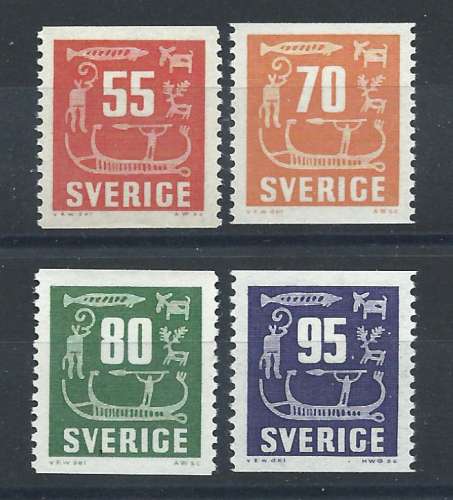 Suède N°424/26A** (MNH) 1957/64 - Gravure Rupestres