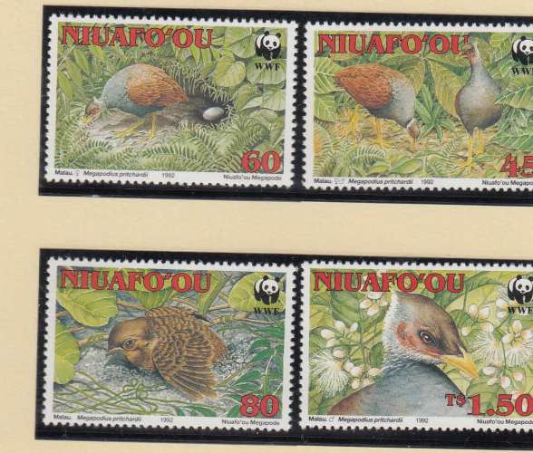 Niuafo'ou 1986  Y&T  175/78  N**  mégapode   WWF