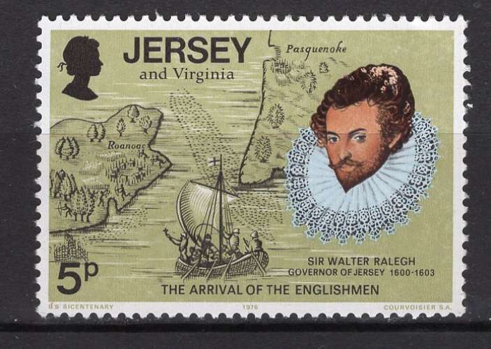 JERSEY 1976  SIR WALKER RALEGH  GOUVERNEUR DE L'ILE NEUF**