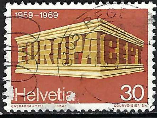 Suisse - 1969 - Y & T n° 832 - Europa - O. (papier altéré)