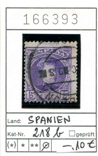 Espagne 1902 - Michel 218 b - oo oblit. - 