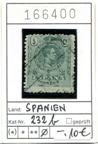 Espagne 1909 - Michel 232 b - oo oblit. - 