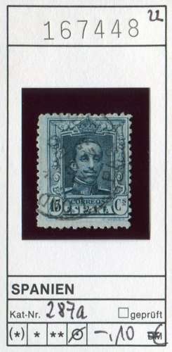 Espagne 1922 - Michel 287 a - oo oblit. - 