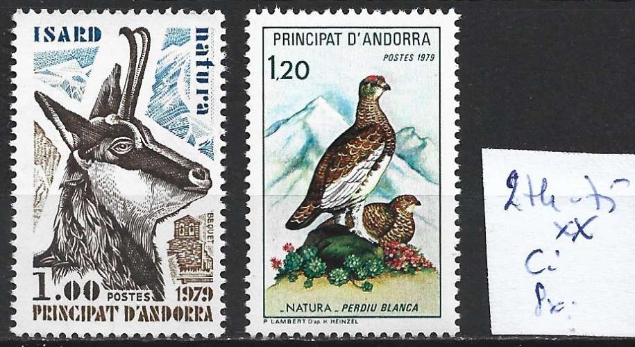 ANDORRE FRANCAIS 274-275 * côte 2.50 €