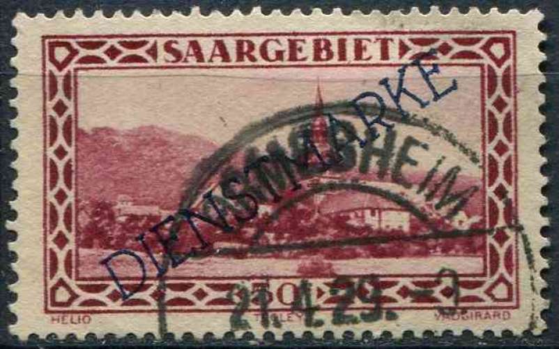 SARRE 1927 OBLITERE SERVICE N° 22