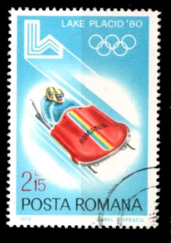 Roumanie Yvert N°3244 Oblitéré 1980 JO Lake Placid Bobsleigh