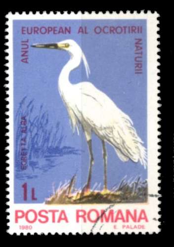 Roumanie Yvert N°3272 Oblitéré 1980 Oiseau Egrette