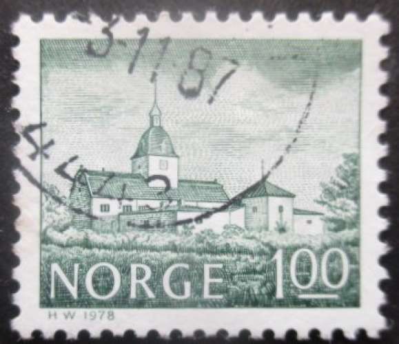 NORVEGE N°722 Manoir de Austrat oblitéré 