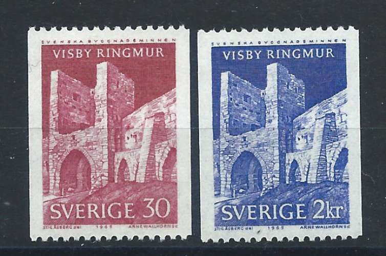 Suède N°520/21** (MNH) 1965 - Ruines de Visby