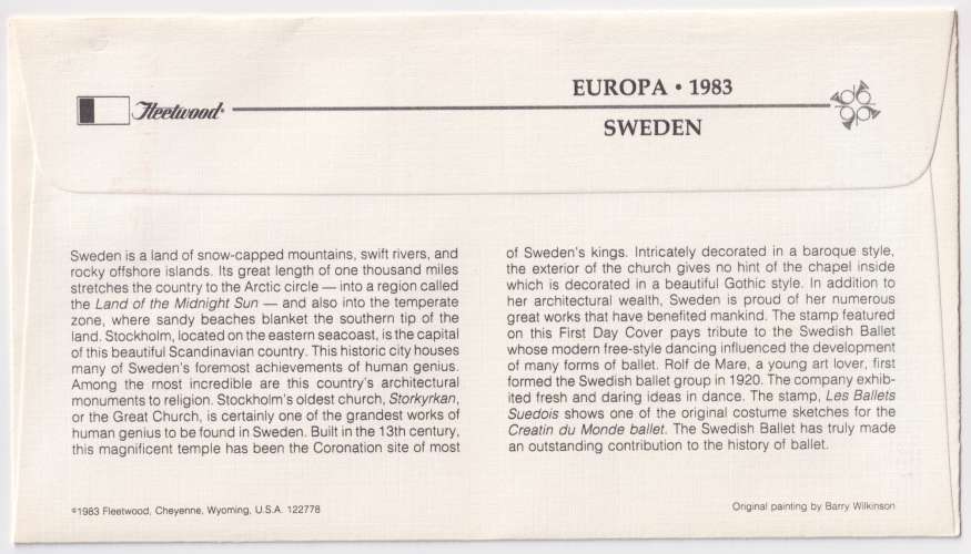 Suede FDC 1983 Y&T 1219 - Europa (scan dos) 