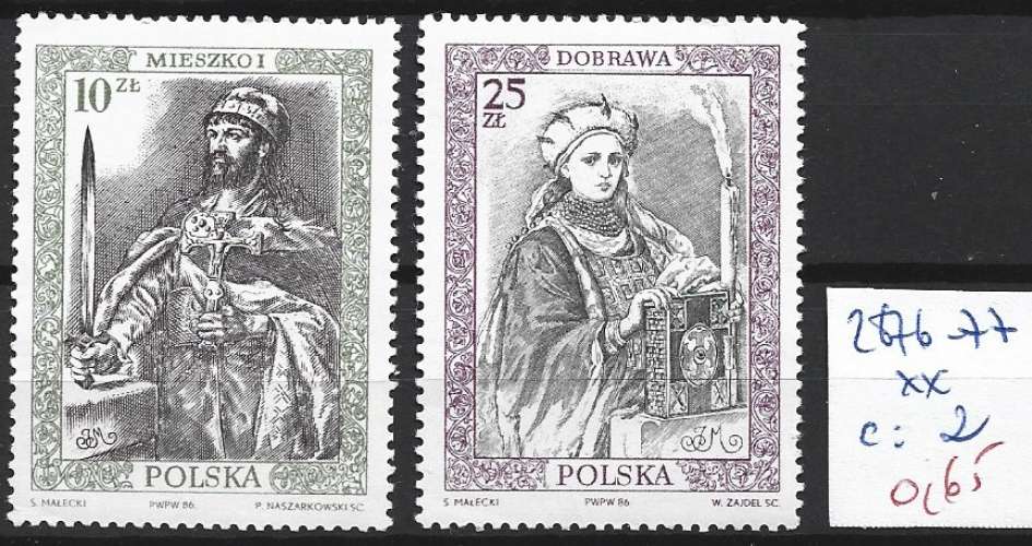 POLOGNE 2876-2877 ** côte 2 €