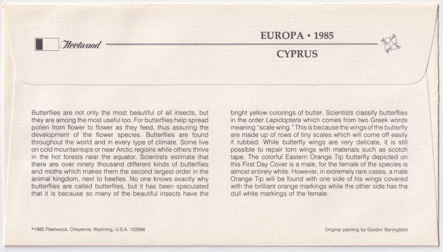 Chypre FDC 1985 Y&T 638 - Europa (scan dos) 