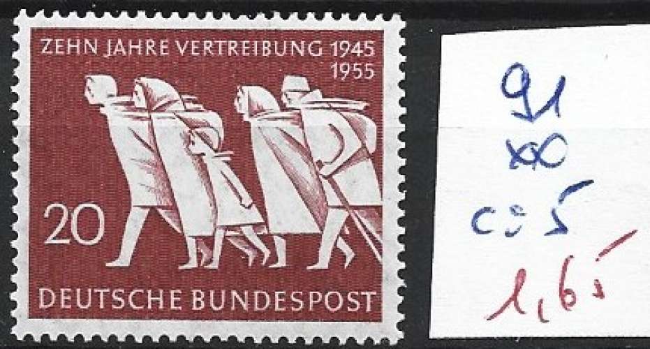 ALLEMAGNE RFA 91 ** côte 5 €