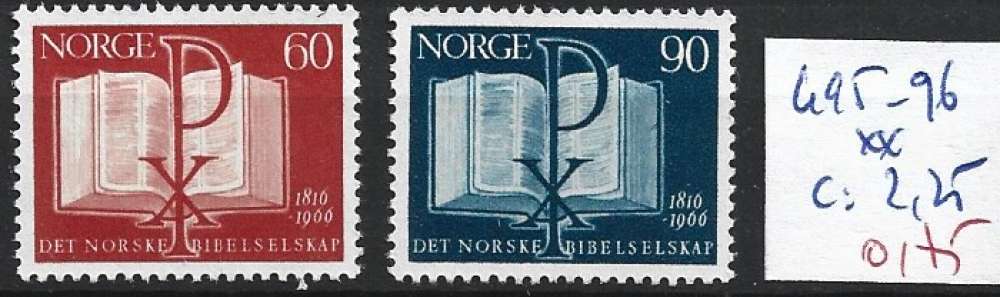 NORVEGE 495-496 ** côte 2.25 € 