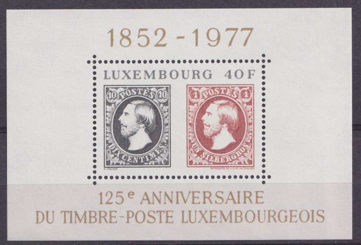 Luxembourg BF 1977 Y&T 10 neuf ** - Premiers timbres poste 