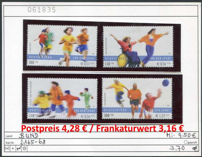 RFA - Allemagne 2001 - Michel 2165-2168 - ** mnh neuf - 