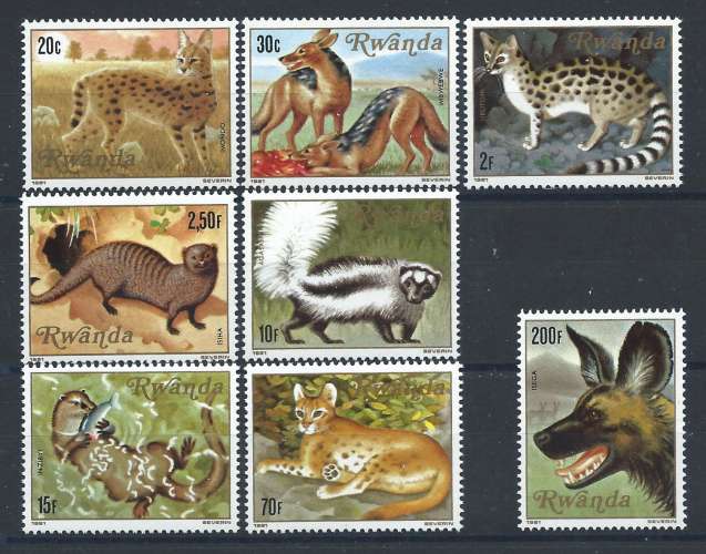 Rwanda N°1000/07** (MNH) 1981 - Faune Carnassiers