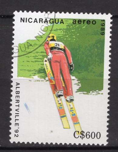 NICARAGUA 1992 JEUX OLYMPIQUES HIVER ALBERTVILLE OBLITERE