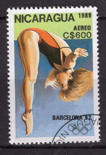 NICARAGUA 1989 jEUX OLYMPIQUES BARCELONE  OBLITERE