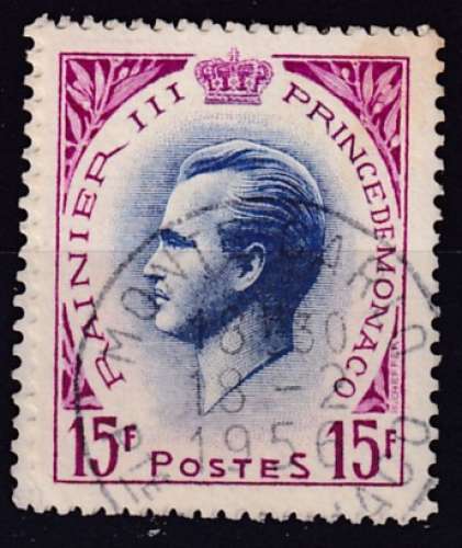 Monaco - 1955-1957 - Prince Rainier N° Yvert 424 oblitéré