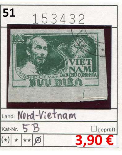 Vietnam du Nord 1951 - Michel 5 B - oo oblit.