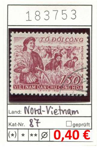 Vietnam du Nord 1958 - Michel 87 - oo oblit.