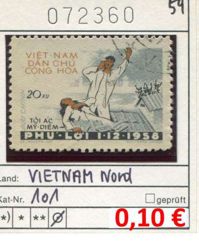 Vietnam du Nord 1959 - Michel 101 - oo oblit.