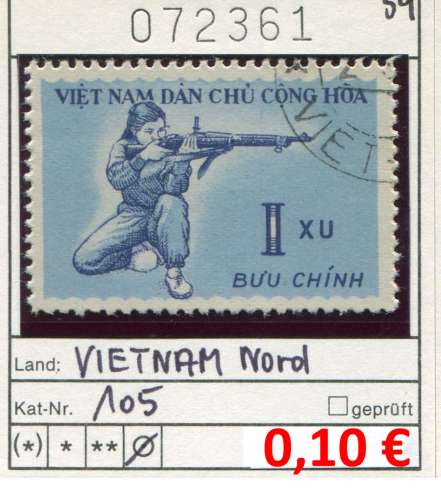 Vietnam du Nord 1959 - Michel 105 - oo oblit.