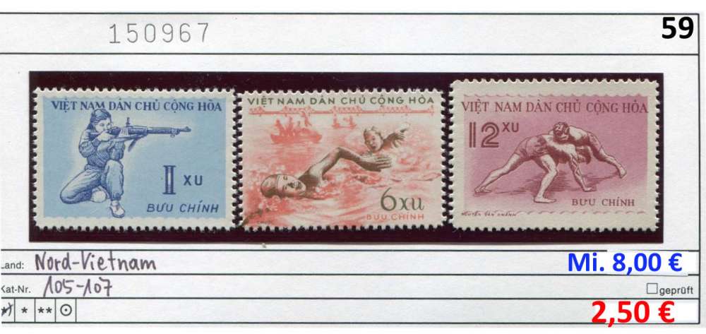 Vietnam du Nord 1959 - Michel 105-107 - (*)