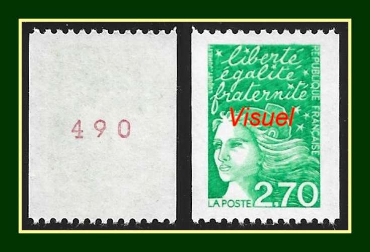 Roulette Marianne de Luquet 1997 N° 3100a N° rouge ** MNH