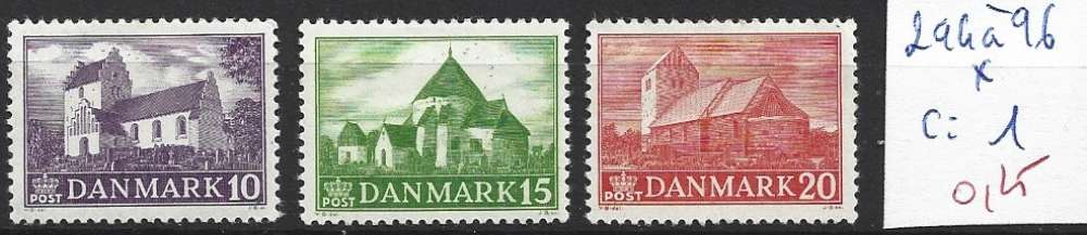 DANEMARK 294 à 296 * côte 1 € 