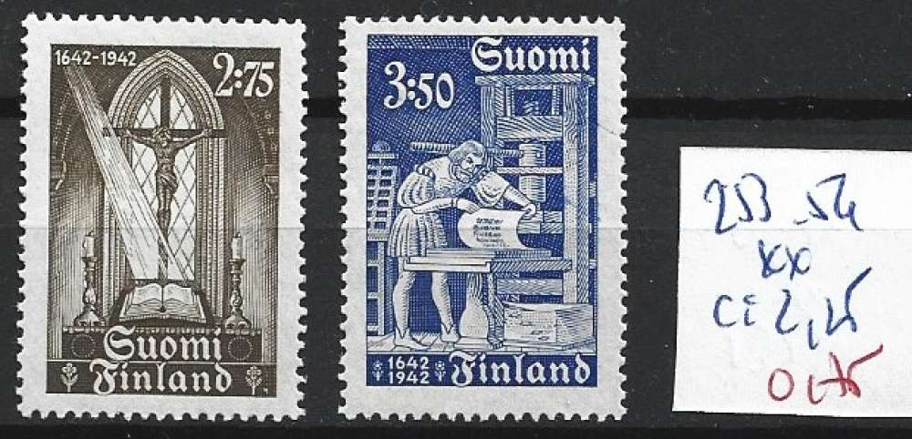 FINLANDE 253-254 ** côte 2.25 € 