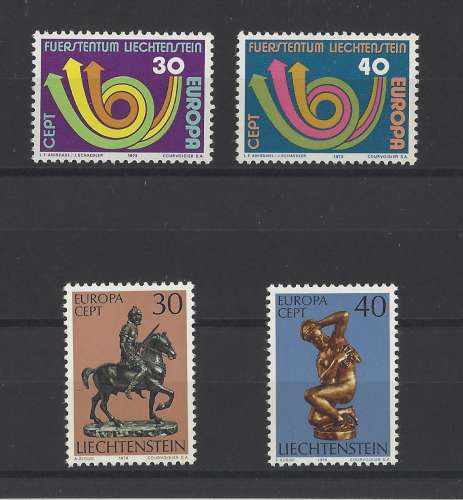 LIECHTENSTEIN   YT   n° 532/533-543/544    neuf **   1973-74