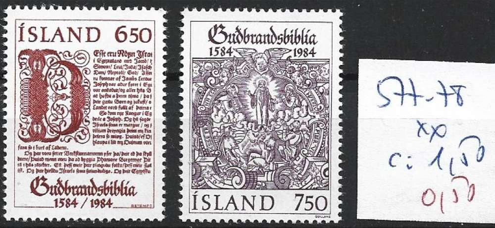 ISLANDE 577-578 ** côte 1.50 € 