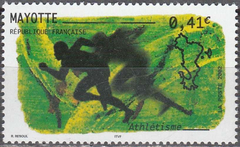 Mayotte 2002 Yvert 128 Neuf ** Cote (2017) 1.80 € Athlétisme