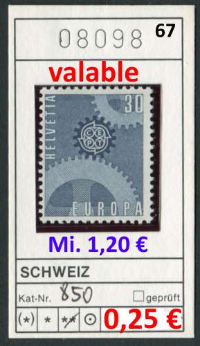 Suisse 1967 - Michel 850  - ** neuf mnh - valable