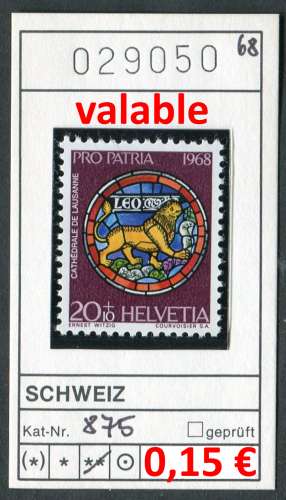 Suisse 1968 - Michel 875 - ** neuf mnh - valable