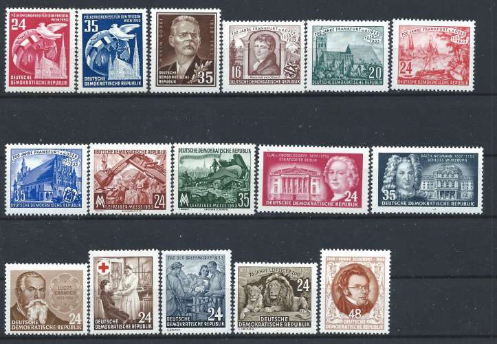 Allemagne RDA - Lot 16 Tp Neuf** Année 1953 - Sujets divers