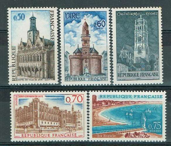 FRANCE 1966 - YT 1499 1500 1501 1502 1504 ** MNH.