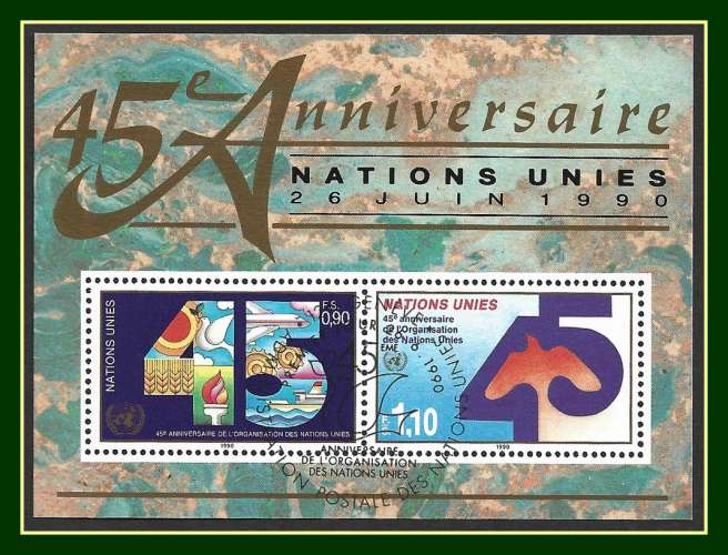 Nations Unies Bloc N° 6 Obl. FDC Genève 1990 