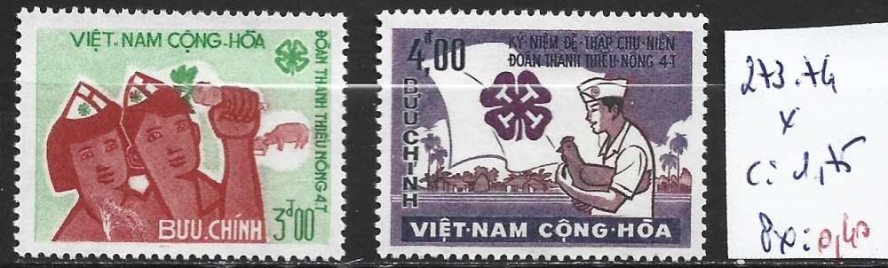 VIETNAM DU SUD 273-274 * côte 1.75 € 