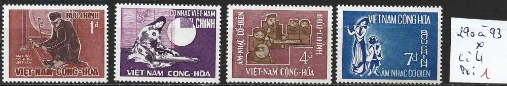 VIETNAM DU SUD 290 à 293 * côte 4 € 