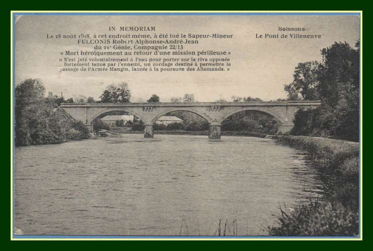 CPA SOISSONS (02) Pont Villeneuve Sapeur Fulconis, non écrite