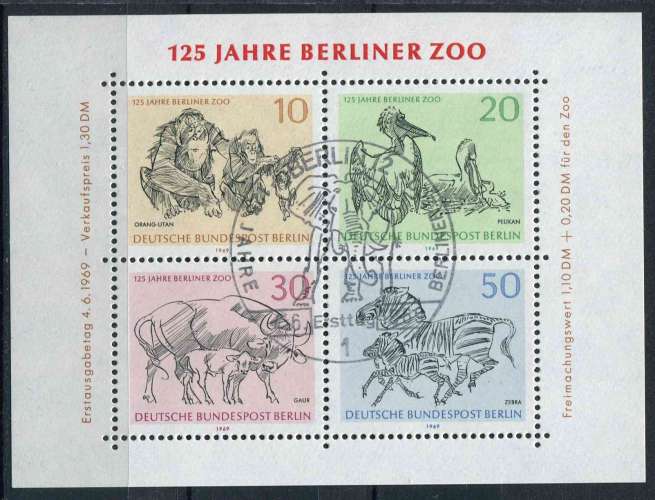 ALLEMAGNE BERLIN 1969 OBLITERE BF N° 2