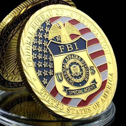 Médaille NEUVE plaquée Or - FBI Federal Bureau of Investigation