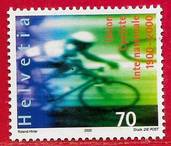 sport vélo cyclisme - Suisse n°1653 70c 2000 **