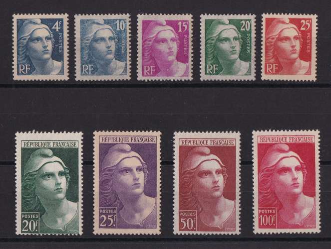 FRANCE   Y/T   n° 725/733   neuf **   1945