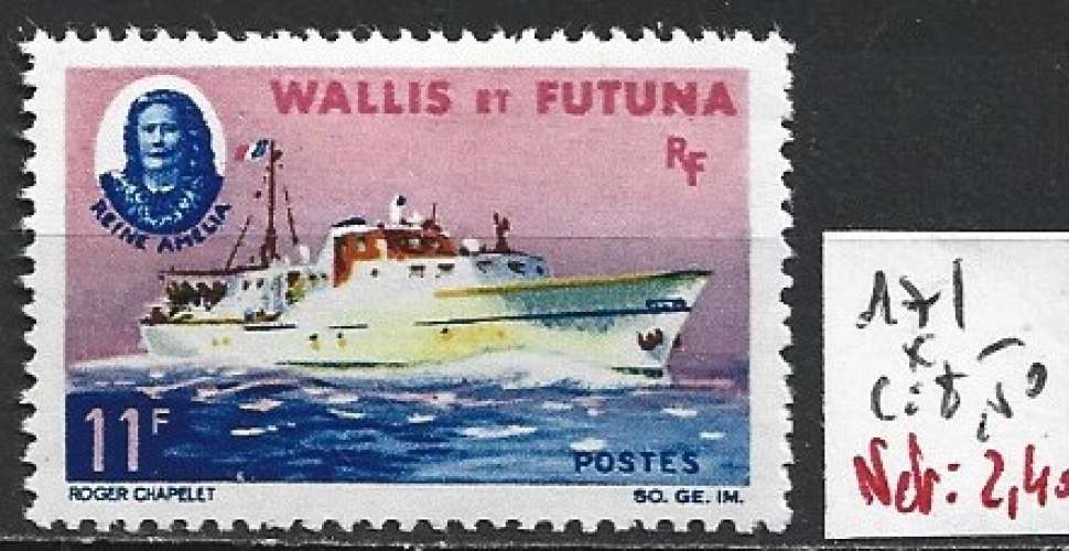 WALLIS ET FUTUNA 171 * côte 8.50 € 